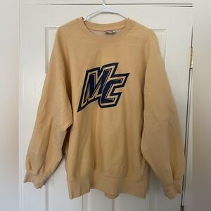 MV Sport Pro Weave Men’s Merrimack College Gold Crew Neck Sweatshirt XL
